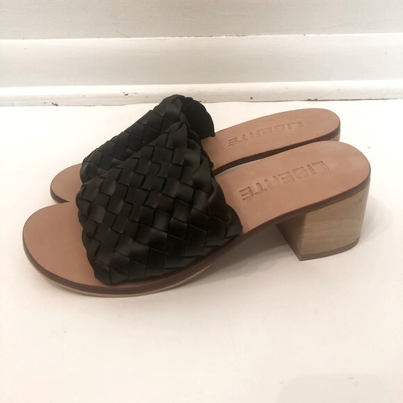 Liberté Santorini Black Woven Leather Mule Sandals - Size 6 - Picture 7 of 10